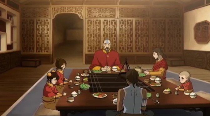 Tenzin's family sits down for dinner